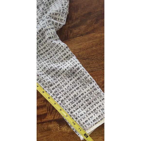 W5 Anthropologie Shirt Women's 3/4 Sleeve Kit Tweed Top Fringe Hem Size Large Zi - Picture 3 of 11